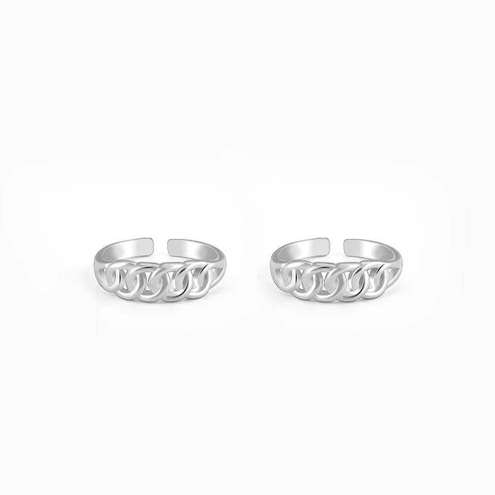 Chic and Sparkly Toe Ring in Polished Silver