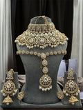 Gold-Plated Golden Green Dulhan Bridal Jewelelry Set