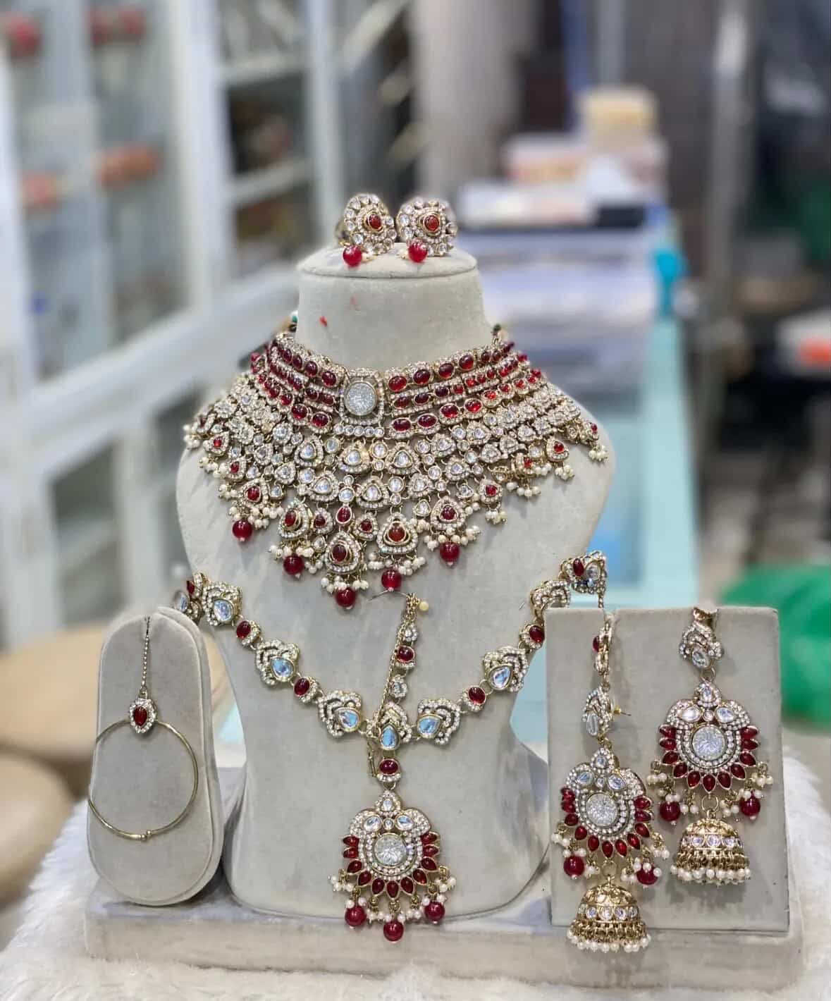 Regal Ruby Kundan Bridal Set